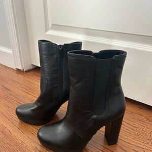 Black Leather Ankle Boots
